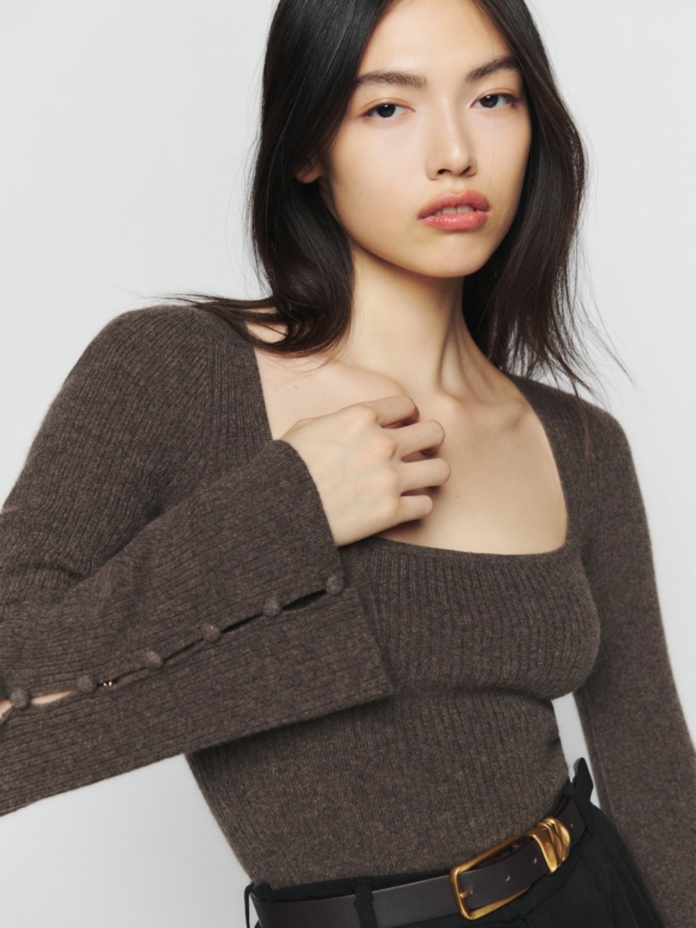 AS-IS Reformation Emanuele Cashmere Novelty Button Sweater